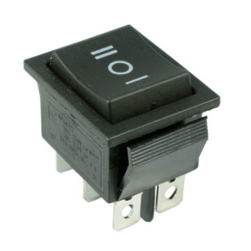 on/off/on Large Black Rectangle Rocker Switch 6-Pin Dpdt 12V